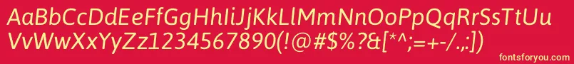 AsapItalic-Schriftart – Gelbe Schriften auf rotem Hintergrund