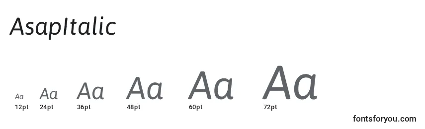 Размеры шрифта AsapItalic