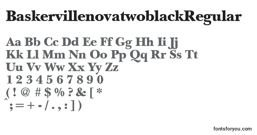 Шрифт BaskervillenovatwoblackRegular – алфавит, цифры, специальные символы