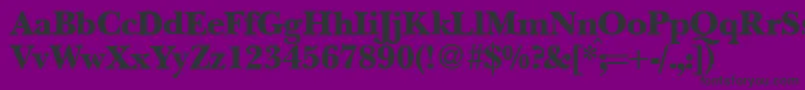 Czcionka BaskervillenovatwoblackRegular – czarne czcionki na fioletowym tle