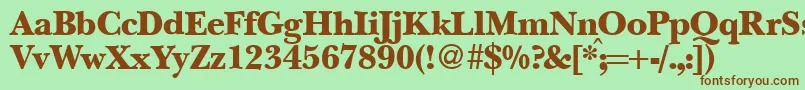 BaskervillenovatwoblackRegular Font – Brown Fonts on Green Background