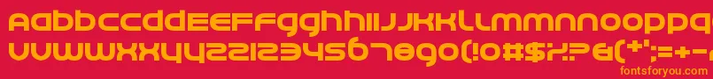 フォントCeruleanNights – 赤い背景にオレンジの文字