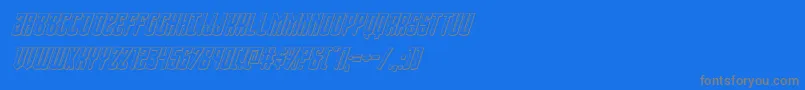 Viceroy3Dital-fontti – harmaat kirjasimet sinisellä taustalla