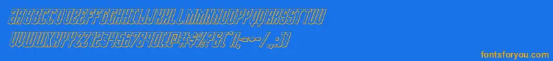 フォントViceroy3Dital – オレンジ色の文字が青い背景にあります。