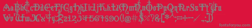 Crusades Font – Gray Fonts on Red Background