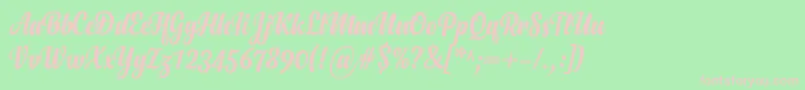 Czcionka Anydore – różowe czcionki na zielonym tle