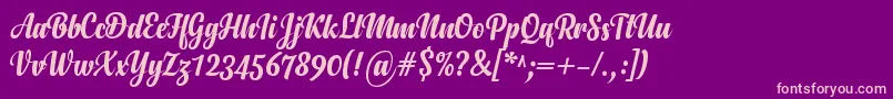 Anydore Font – Pink Fonts on Purple Background