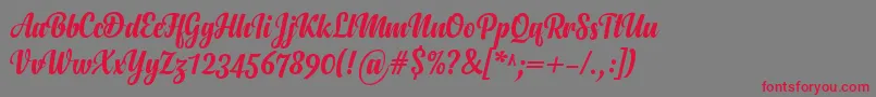 Anydore Font – Red Fonts on Gray Background