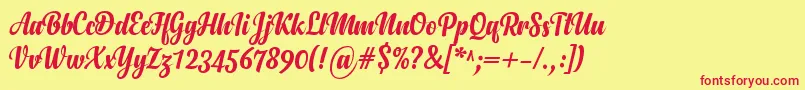 Anydore Font – Red Fonts on Yellow Background