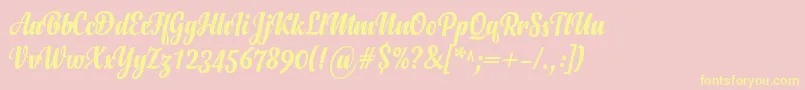 Anydore Font – Yellow Fonts on Pink Background