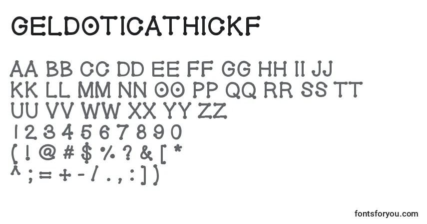 Fuente Geldoticathickf - alfabeto, números, caracteres especiales