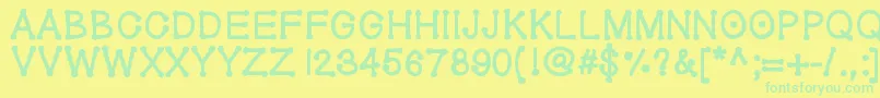 Geldoticathickf Font – Green Fonts on Yellow Background