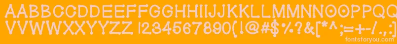 Geldoticathickf Font – Pink Fonts on Orange Background