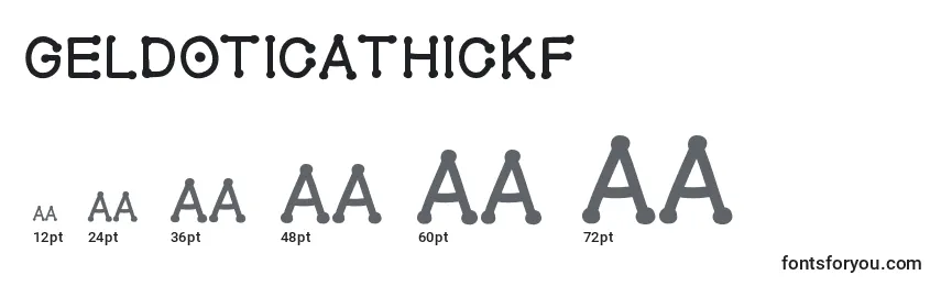 Размеры шрифта Geldoticathickf