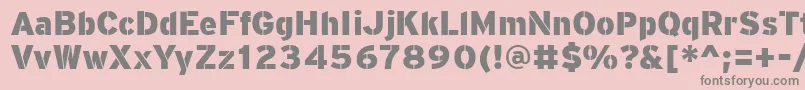 PftransitStencilblack Font – Gray Fonts on Pink Background