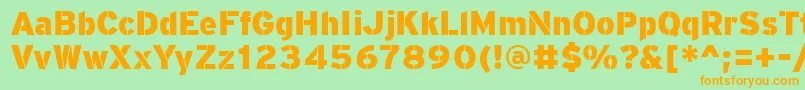 PftransitStencilblack Font – Orange Fonts on Green Background