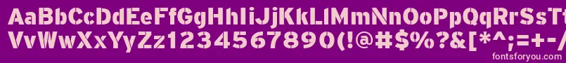 PftransitStencilblack Font – Pink Fonts on Purple Background