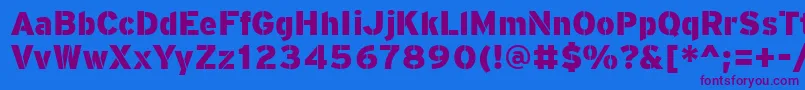 PftransitStencilblack Font – Purple Fonts on Blue Background