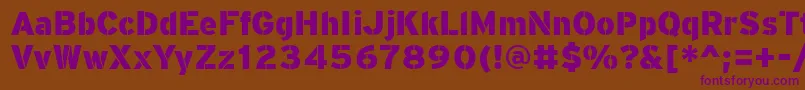 PftransitStencilblack Font – Purple Fonts on Brown Background