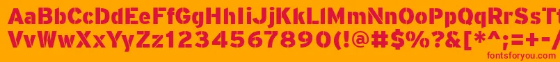 PftransitStencilblack Font – Red Fonts on Orange Background