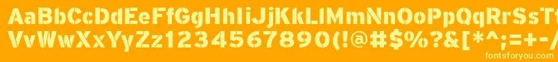 PftransitStencilblack Font – Yellow Fonts on Orange Background