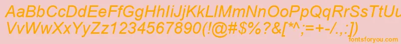 ArialCeItalic Font – Orange Fonts on Pink Background