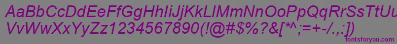 Шрифт ArialCeItalic – фиолетовые шрифты на сером фоне