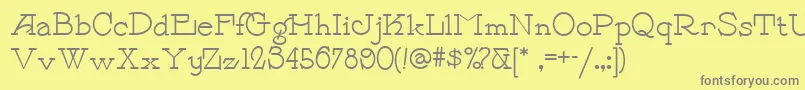 フォントPayzant – 黄色の背景に灰色の文字