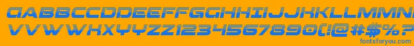 Beamweaponhalfital Font – Blue Fonts on Orange Background