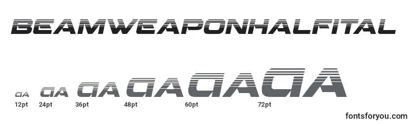Размеры шрифта Beamweaponhalfital