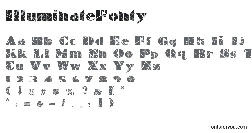 Fuente IlluminateFonty - alfabeto, números, caracteres especiales