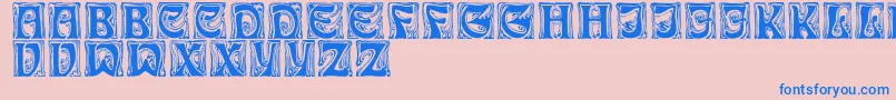 IanRegular Font – Blue Fonts on Pink Background