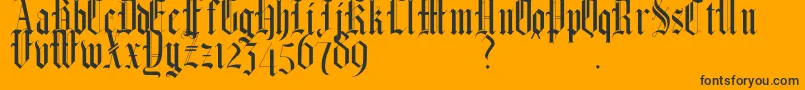 HelmswaldPostDemo-Schriftart – Schwarze Schriften auf orangefarbenem Hintergrund