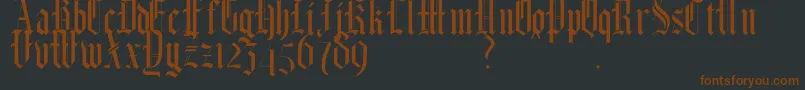 HelmswaldPostDemo-fontti – ruskeat fontit mustalla taustalla