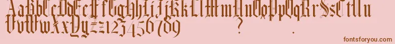 Weitere Informationen zur HelmswaldPostDemo-Schriftart HelmswaldPostDemo-Schriftart – Braune Schriften auf rosa Hintergrund