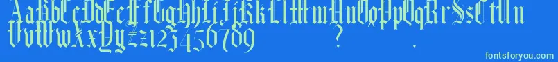 HelmswaldPostDemo Font – Green Fonts on Blue Background