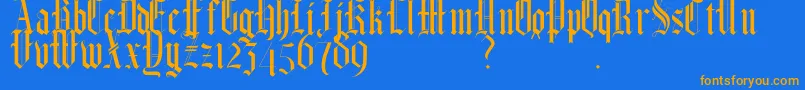 Weitere Informationen zur HelmswaldPostDemo-Schriftart HelmswaldPostDemo-Schriftart – Orangefarbene Schriften auf blauem Hintergrund