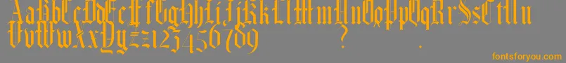HelmswaldPostDemo-fontti – oranssit fontit harmaalla taustalla