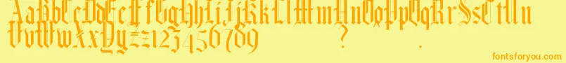 HelmswaldPostDemo Font – Orange Fonts on Yellow Background