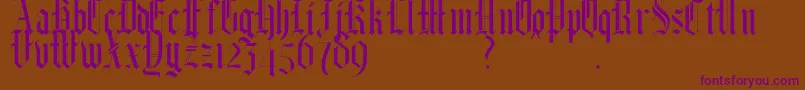 HelmswaldPostDemo Font – Purple Fonts on Brown Background