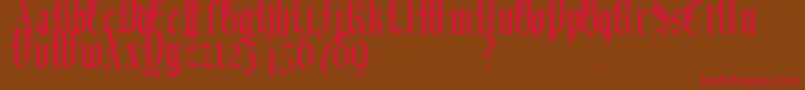 HelmswaldPostDemo Font – Red Fonts on Brown Background