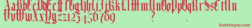 HelmswaldPostDemo Font – Red Fonts on Green Background