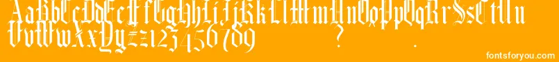 fuente HelmswaldPostDemo – Fuentes Blancas Sobre Fondo Naranja