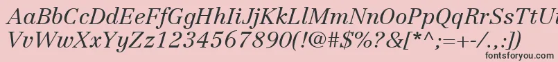LinotypeCentennialLt46LightItalic Font – Black Fonts on Pink Background
