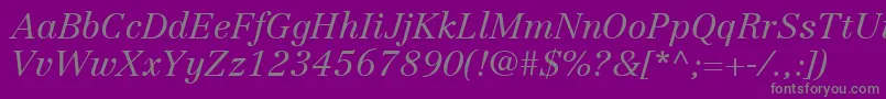 fuente LinotypeCentennialLt46LightItalic – Fuentes Grises Sobre Fondo Morado