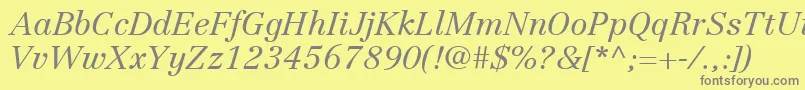 fuente LinotypeCentennialLt46LightItalic – Fuentes Grises Sobre Fondo Amarillo