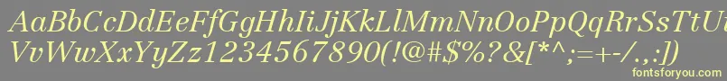 LinotypeCentennialLt46LightItalic Font – Yellow Fonts on Gray Background