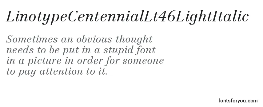 Шрифт LinotypeCentennialLt46LightItalic
