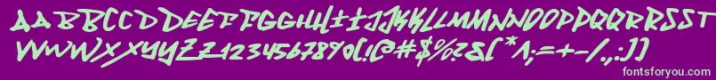 Police FantomExpandedItalic – polices vertes sur fond violet