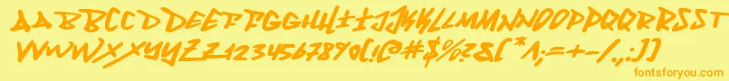 FantomExpandedItalic Font – Orange Fonts on Yellow Background